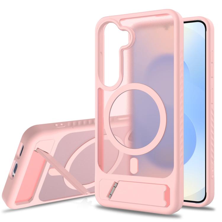 For Samsung Galaxy S23+ 5G Frosted Holder PC Hybrid TPU MagSafe Phone Case(Pink)
For Samsung Galaxy S23+ 5G Frosted Holder PC Hybrid TPU MagSafe Phone Case(Pink)