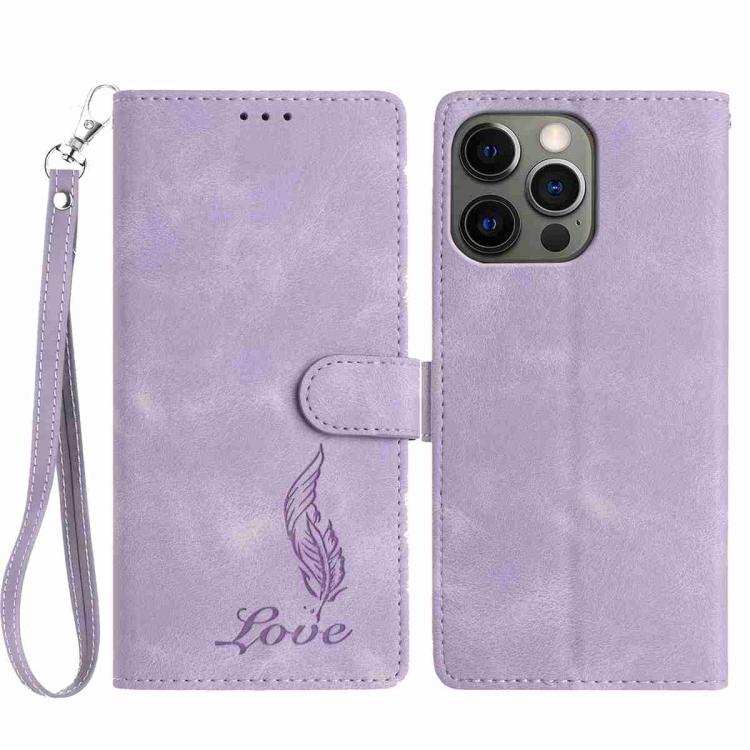 For iPhone 12 Pro Max Skin Feel Embossed Feather Leather Phone Case(Purple)
For iPhone 12 Pro Max Skin Feel Embossed Feather Leather Phone Case(Purple)