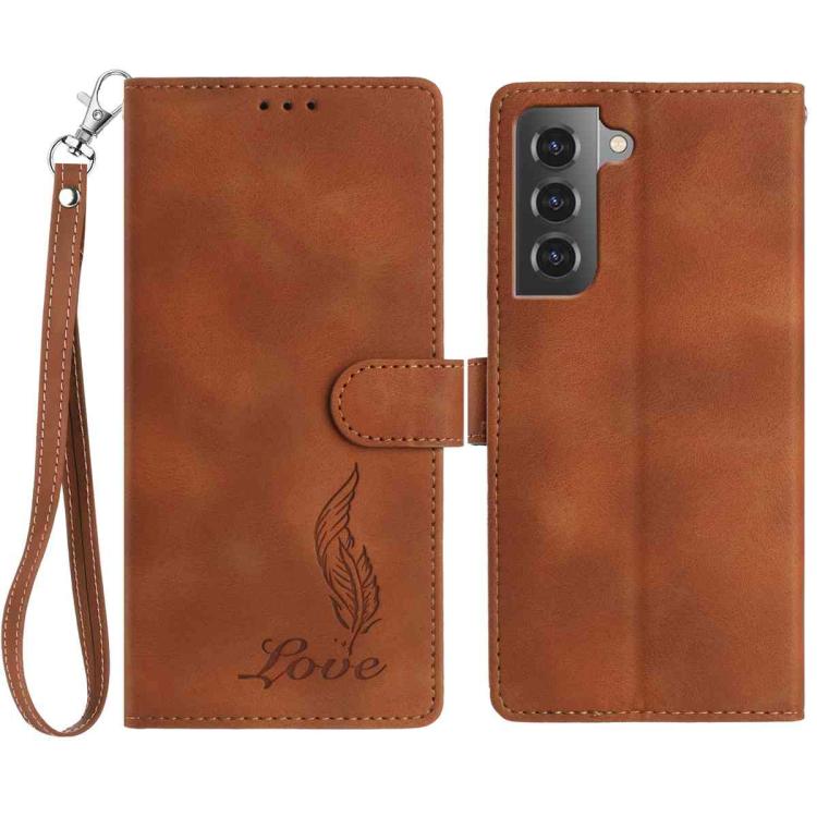 For Samsung Galaxy S22 5G Skin Feel Embossed Feather Leather Phone Case(Brown)
For Samsung Galaxy S22 5G Skin Feel Embossed Feather Leather Phone Case(Brown)