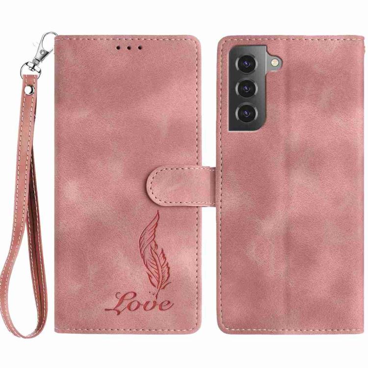 For Samsung Galaxy S22+ 5G Skin Feel Embossed Feather Leather Phone Case(Pink)
For Samsung Galaxy S22+ 5G Skin Feel Embossed Feather Leather Phone Case(Pink)