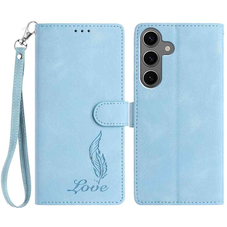 For Samsung Galaxy S23 FE 5G Skin Feel Embossed Feather Leather Phone Case(Light Blue)
For Samsung Galaxy S23 FE 5G Skin Feel Embossed Feather Leather Phone Case(Light Blue)