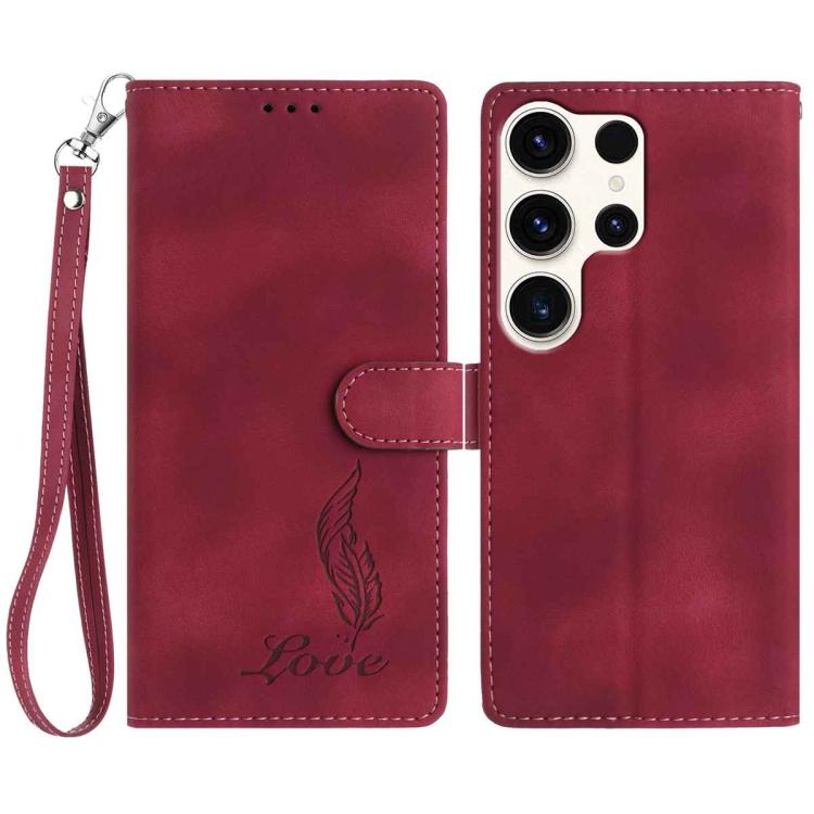For Samsung Galaxy S24 Ultra 5G Skin Feel Embossed Feather Leather Phone Case(Red)
For Samsung Galaxy S24 Ultra 5G Skin Feel Embossed Feather Leather Phone Case(Red)
