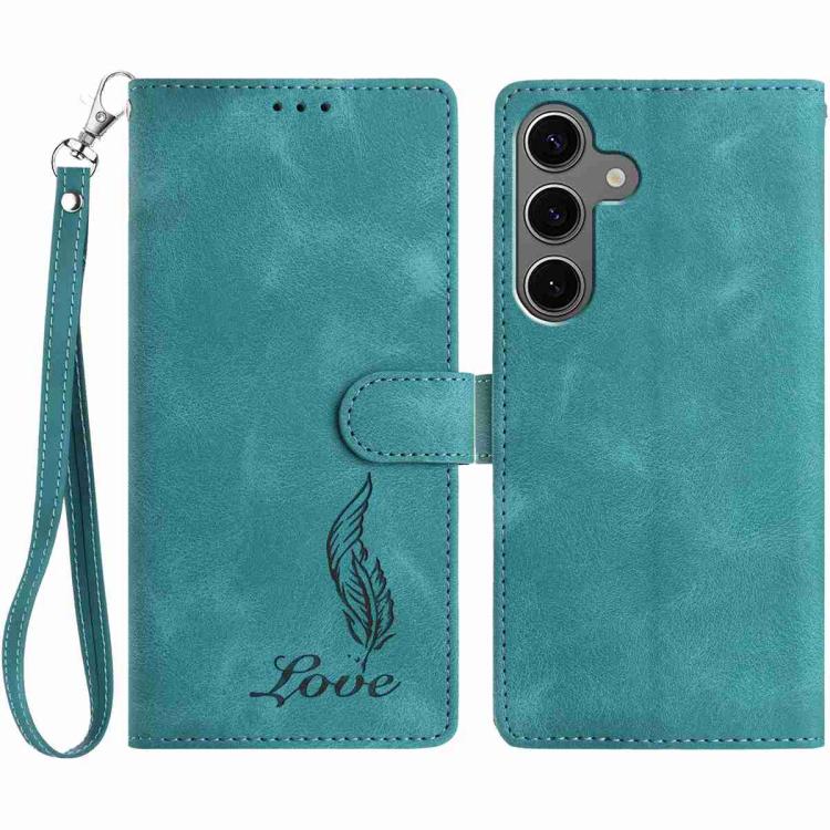 For Samsung Galaxy S25+ 5G / S24+ 5G Skin Feel Embossed Feather Leather Phone Case(Green)
For Samsung Galaxy S25+ 5G / S24+ 5G Skin Feel Embossed Feather Leather Phone Case(Green)