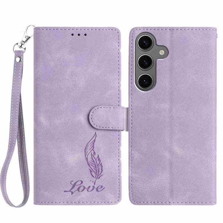 For Samsung Galaxy S25+ 5G / S24+ 5G Skin Feel Embossed Feather Leather Phone Case(Purple)
For Samsung Galaxy S25+ 5G / S24+ 5G Skin Feel Embossed Feather Leather Phone Case(Purple)