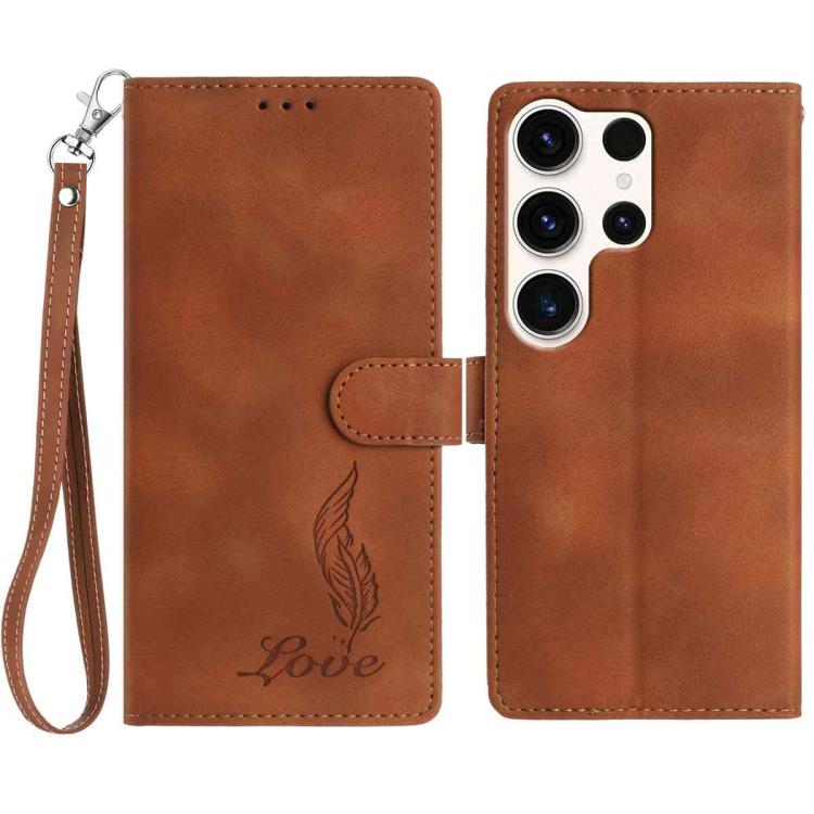 For Samsung Galaxy S25 Ultra 5G Skin Feel Embossed Feather Leather Phone Case(Brown)
For Samsung Galaxy S25 Ultra 5G Skin Feel Embossed Feather Leather Phone Case(Brown)