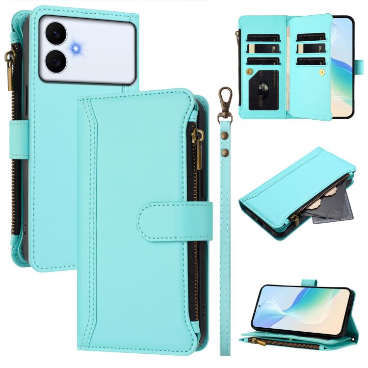For Samsung Galaxy S26 Edge 5G Magnetic Closure 9 Card Slots Zipper Leather Case with Hand Strap(Mint Green)
For Samsung Galaxy S26 Edge 5G Magnetic Closure 9 Card Slots Zipper Leather Case with Hand Strap(Mint Green)