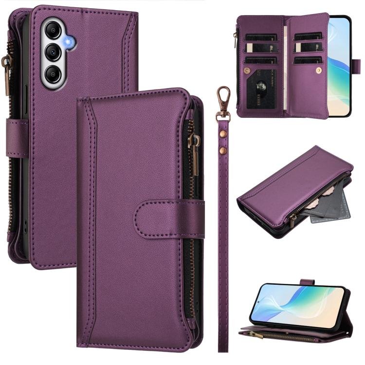 For Samsung Galaxy A34 5G Magnetic Closure 9 Card Slots Zipper Leather Case with Hand Strap(Purple)
For Samsung Galaxy A34 5G Magnetic Closure 9 Card Slots Zipper Leather Case with Hand Strap(Purple)