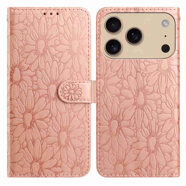 For iPhone 17 Pro Max Daisy Embossed Leather Phone Case(Rose Gold)
For iPhone 17 Pro Max Daisy Embossed Leather Phone Case(Rose Gold)