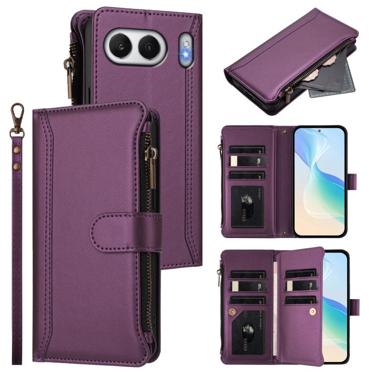 For OnePlus Nord 4 5G Global Magnetic Closure 9 Card Slots Zipper Leather Case with Hand Strap(Purple)
For OnePlus Nord 4 5G Global Magnetic Closure 9 Card Slots Zipper Leather Case with Hand Strap(Purple)