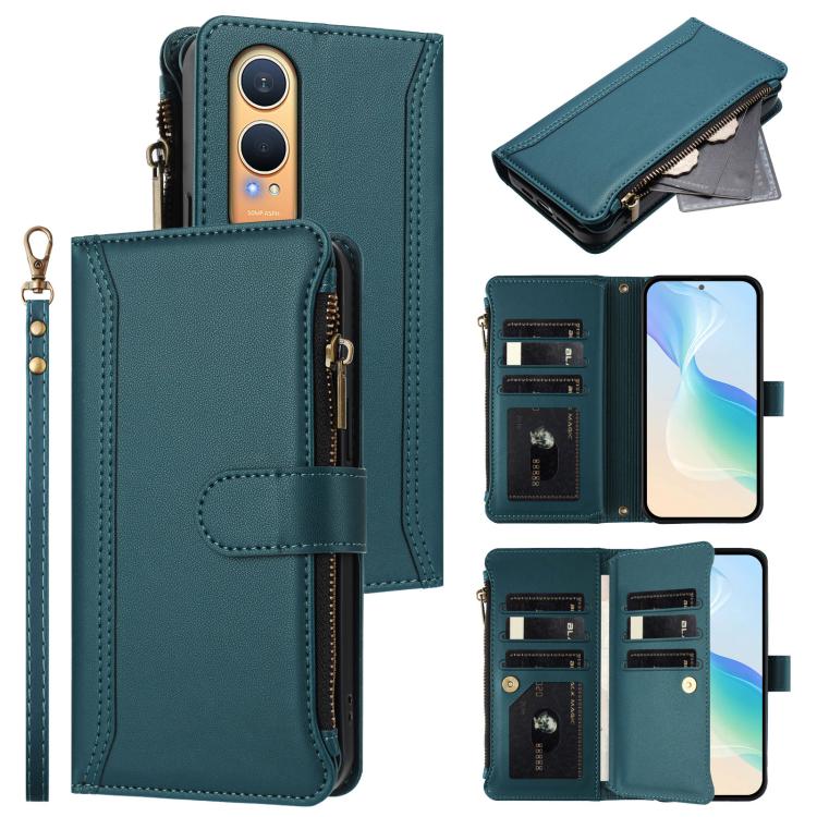 For OnePlus Nord CE4 Lite 5G Global Magnetic Closure 9 Card Slots Zipper Leather Case with Hand Strap(Dark Green)
For OnePlus Nord CE4 Lite 5G Global Magnetic Closure 9 Card Slots Zipper Leather Case with Hand Strap(Dark Green)