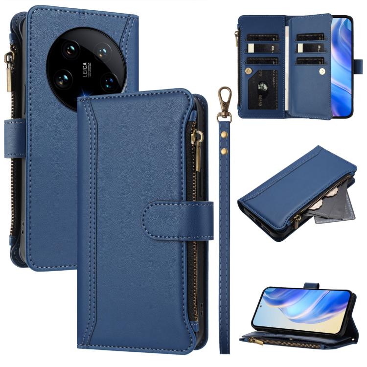 For Xiaomi 14 Ultra Magnetic Closure 9 Card Slots Zipper Leather Case with Hand Strap(Dark Blue)
For Xiaomi 14 Ultra Magnetic Closure 9 Card Slots Zipper Leather Case with Hand Strap(Dark Blue)