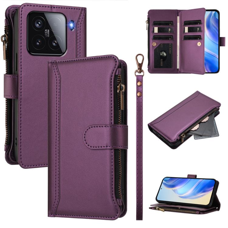 For Xiaomi 15 Magnetic Closure 9 Card Slots Zipper Leather Case with Hand Strap(Purple)
For Xiaomi 15 Magnetic Closure 9 Card Slots Zipper Leather Case with Hand Strap(Purple)