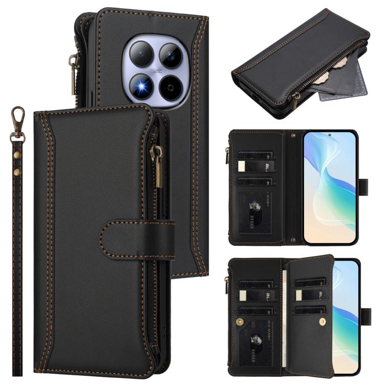 For Redmi Note 15 Pro 5G Global 163.6mm Magnetic Closure 9 Card Slots Zipper Leather Case with Hand Strap(Black)
For Redmi Note 15 Pro 5G Global 163.6mm Magnetic Closure 9 Card Slots Zipper Leather Case with Hand Strap(Black)