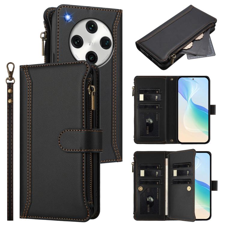 For OPPO Find X8 Pro 5G Global Magnetic Closure 9 Card Slots Zipper Leather Case with Hand Strap(Black)
For OPPO Find X8 Pro 5G Global Magnetic Closure 9 Card Slots Zipper Leather Case with Hand Strap(Black)