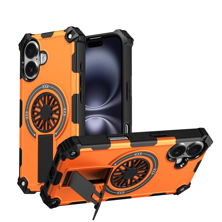 For iPhone 16 Shockproof Kickstand Metallic Shaft MagSafe Phone Case(Orange)
For iPhone 16 Shockproof Kickstand Metallic Shaft MagSafe Phone Case(Orange)