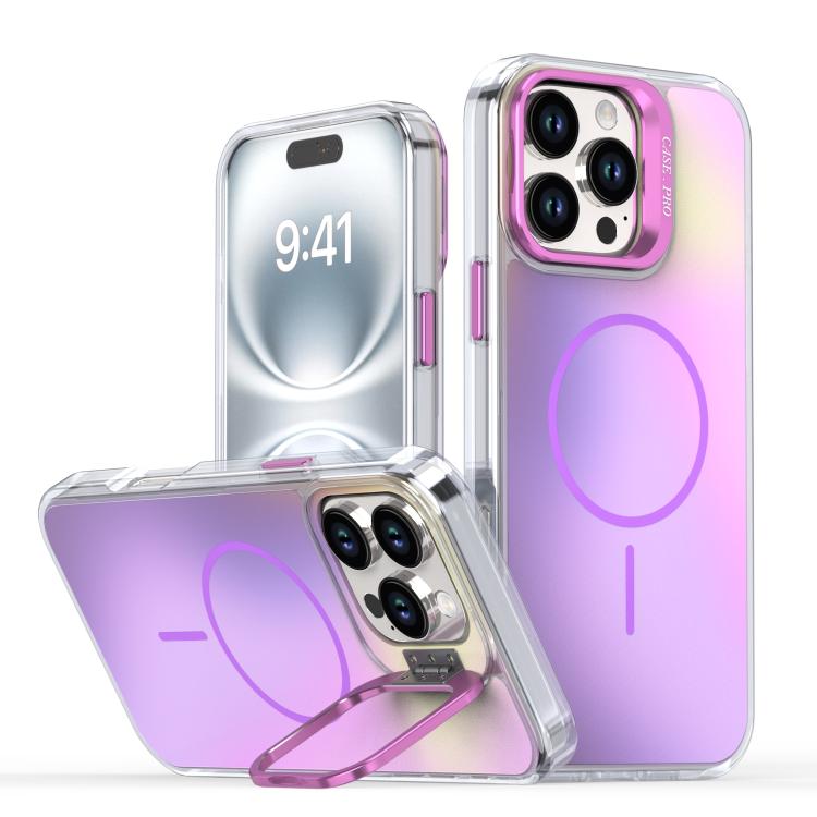 For iPhone 16 Pro Max Gradient Discolor Lens Kickstand Magsafe Phone Case(Purple)
For iPhone 16 Pro Max Gradient Discolor Lens Kickstand Magsafe Phone Case(Purple)