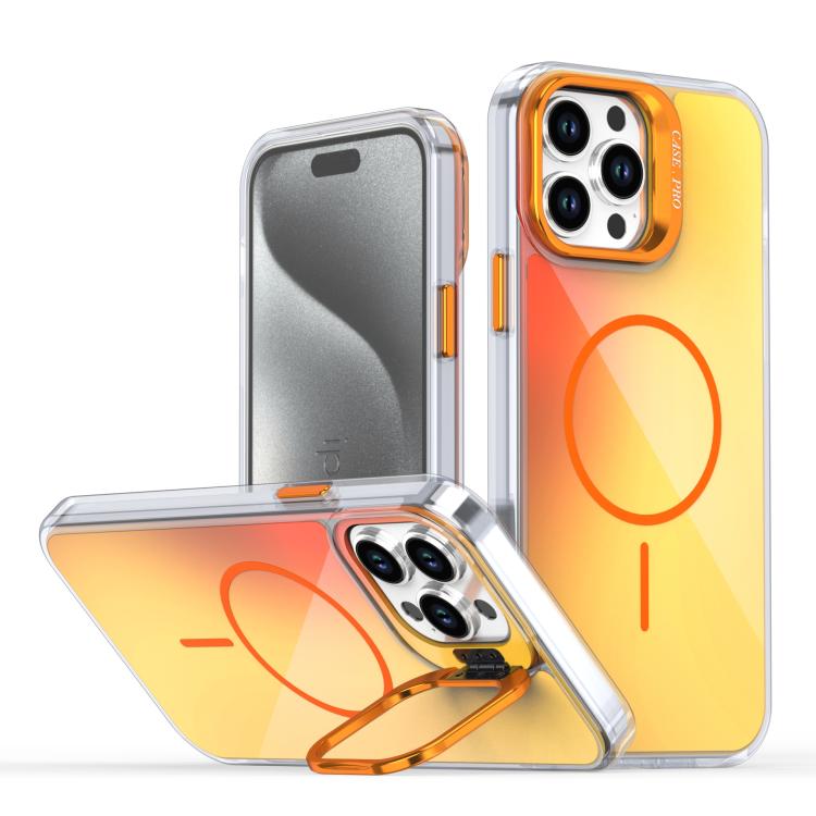 For iPhone 12 Pro Max Gradient Discolor Lens Kickstand Magsafe Phone Case(Orange)
For iPhone 12 Pro Max Gradient Discolor Lens Kickstand Magsafe Phone Case(Orange)