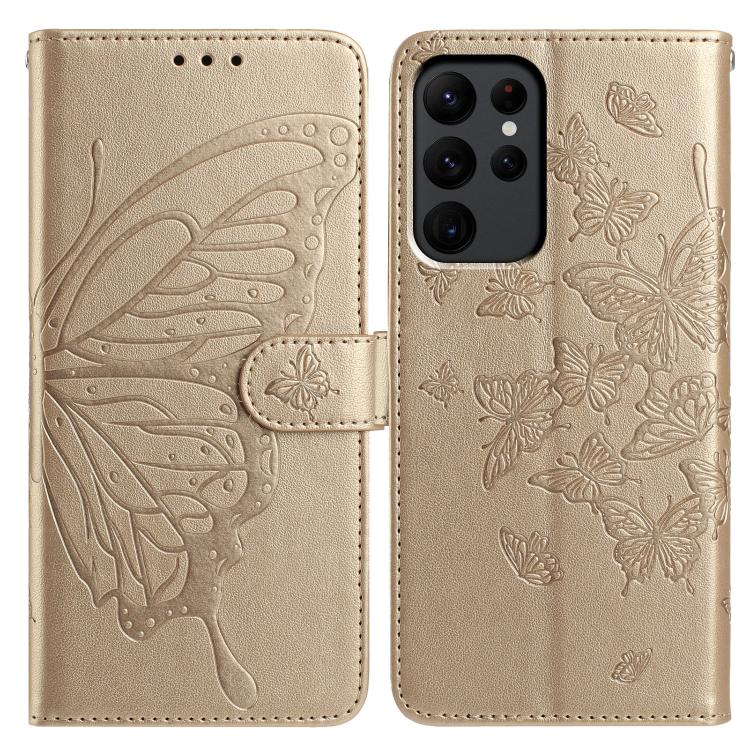 For Samsung Galaxy S23 Ultra 5G Butterfly Flutter Pattern Embossed Leather Phone Case(Gold)
For Samsung Galaxy S23 Ultra 5G Butterfly Flutter Pattern Embossed Leather Phone Case(Gold)