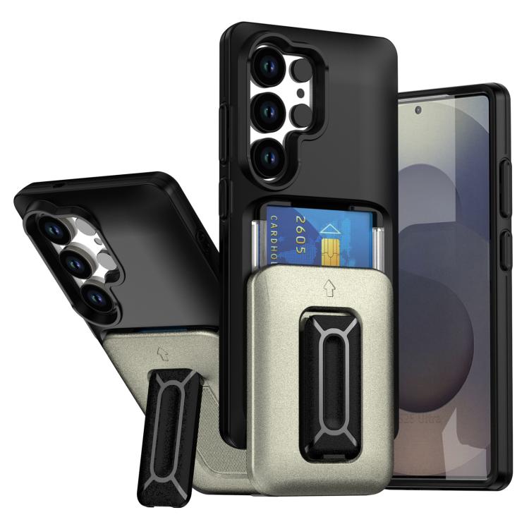 For Samsung Galaxy S25 Ultra 5G Sliding Card Holder Integrated Phone Case with Kickstand(Black Gold)
For Samsung Galaxy S25 Ultra 5G Sliding Card Holder Integrated Phone Case with Kickstand(Black Gold)