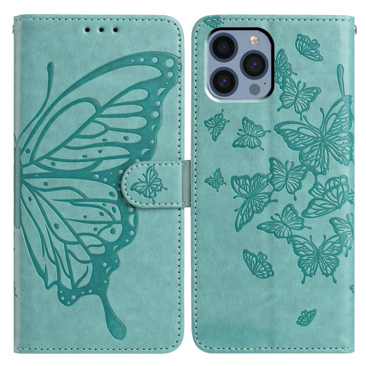 For iPhone 13 Pro Max Butterfly Flutter Pattern Embossed Leather Phone Case(Green)
For iPhone 13 Pro Max Butterfly Flutter Pattern Embossed Leather Phone Case(Green)