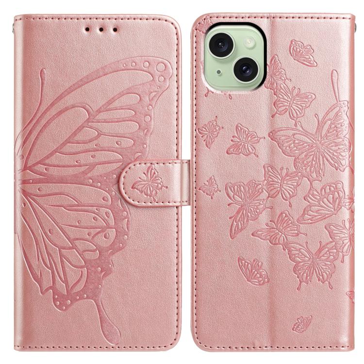 For iPhone 15 Plus Butterfly Flutter Pattern Embossed Leather Phone Case(Rose Gold)
For iPhone 15 Plus Butterfly Flutter Pattern Embossed Leather Phone Case(Rose Gold)
