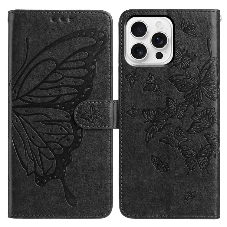 For iPhone 16 Pro Butterfly Flutter Pattern Embossed Leather Phone Case(Black)
For iPhone 16 Pro Butterfly Flutter Pattern Embossed Leather Phone Case(Black)