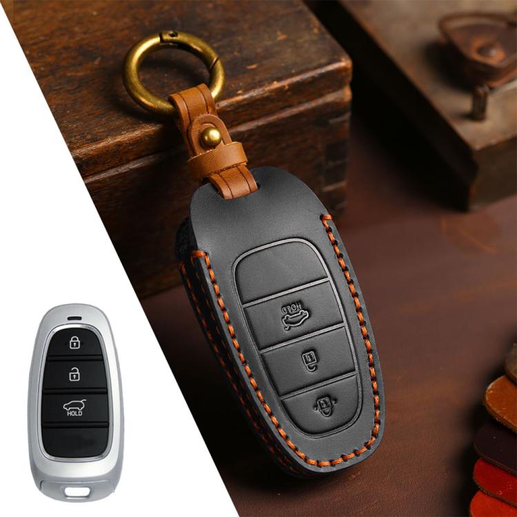 For Hyundai Staria / Sonata 3-button B121 Crazy Horse Cowhide Car Key Protection Cover(Black)
For Hyundai Staria / Sonata 3-button B121 Crazy Horse Cowhide Car Key Protection Cover(Black)