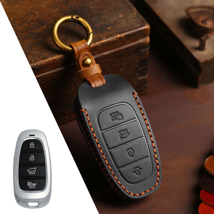 For Hyundai Staria / Sonata 4-button B122 Crazy Horse Cowhide Car Key Protection Cover(Black)
For Hyundai Staria / Sonata 4-button B122 Crazy Horse Cowhide Car Key Protection Cover(Black)