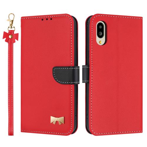For Sharp Simple Sumaho 6 SHG09 Metal Bow Leather Phone Case with Hand Strap(Red)
For Sharp Simple Sumaho 6 SHG09 Metal Bow Leather Phone Case with Hand Strap(Red)
