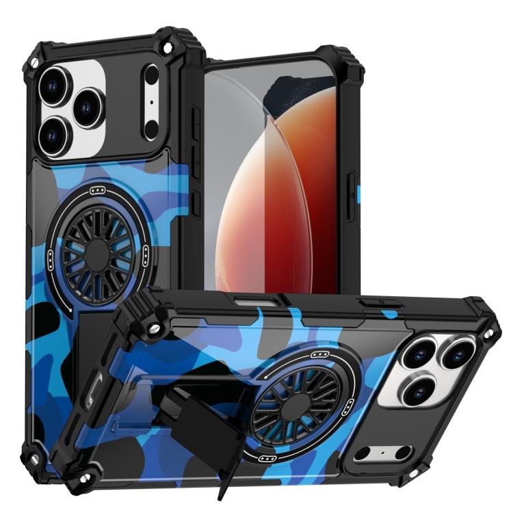 For iPhone 17 Pro Camouflage Kickstand Rotating Shaft MagSafe Phone Case(Blue Camouflage)
For iPhone 17 Pro Camouflage Kickstand Rotating Shaft MagSafe Phone Case(Blue Camouflage)