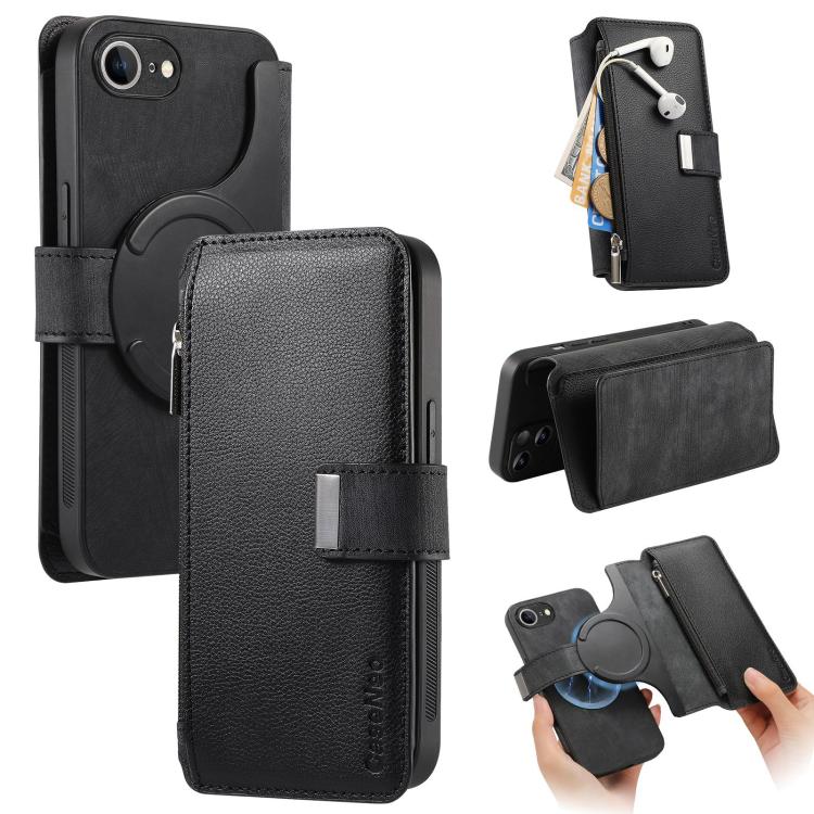 For iPhone 17e / 16e CaseNeo MagSafe RFID Anti-theft Zipper Wallet Retro Leather Phone Case(Black)
For iPhone 17e / 16e CaseNeo MagSafe RFID Anti-theft Zipper Wallet Retro Leather Phone Case(Black)
