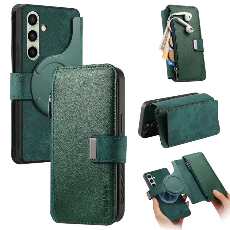 For Galaxy S24 FE 5G CaseNeo MagSafe RFID Anti-theft Zipper Wallet Retro Leather Phone Case(Green)
For Galaxy S24 FE 5G CaseNeo MagSafe RFID Anti-theft Zipper Wallet Retro Leather Phone Case(Green)