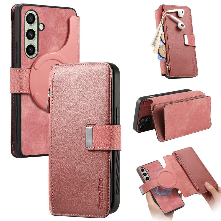 For Samsung Galaxy S24 FE 5G CaseNeo MagSafe RFID Anti-theft Zipper Wallet Retro Leather Phone Case(Pink)
For Samsung Galaxy S24 FE 5G CaseNeo MagSafe RFID Anti-theft Zipper Wallet Retro Leather Phone Case(Pink)