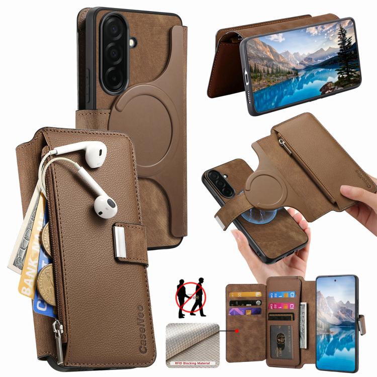 For Galaxy S26 5G CaseNeo MagSafe RFID Anti-theft Zipper Wallet Retro Leather Phone Case(Brown)
For Galaxy S26 5G CaseNeo MagSafe RFID Anti-theft Zipper Wallet Retro Leather Phone Case(Brown)