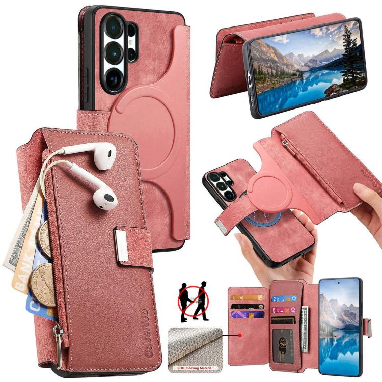 For Galaxy S26 Ultra 5G CaseNeo MagSafe RFID Anti-theft Zipper Wallet Retro Leather Phone Case(Pink)
For Galaxy S26 Ultra 5G CaseNeo MagSafe RFID Anti-theft Zipper Wallet Retro Leather Phone Case(Pink)