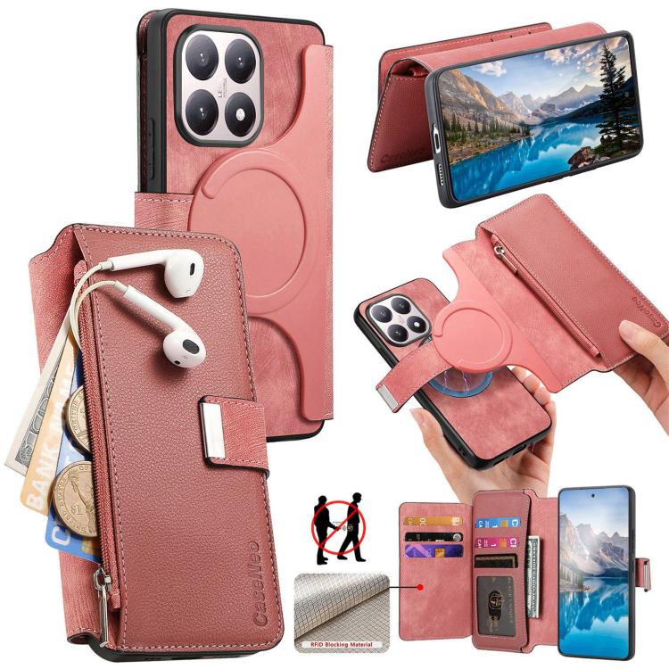 For Xiaomi 15T 5G CaseNeo MagSafe RFID Anti-theft Zipper Wallet Retro Leather Phone Case(Pink)
For Xiaomi 15T 5G CaseNeo MagSafe RFID Anti-theft Zipper Wallet Retro Leather Phone Case(Pink)