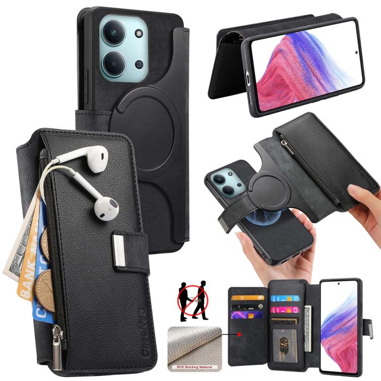 For Redmi 15C 5G / 4G Global 171mm CaseNeo MagSafe RFID Anti-theft Zipper Wallet Retro Leather Phone Case(Black)
For Redmi 15C 5G / 4G Global 171mm CaseNeo MagSafe RFID Anti-theft Zipper Wallet Retro Leather Phone Case(Black)