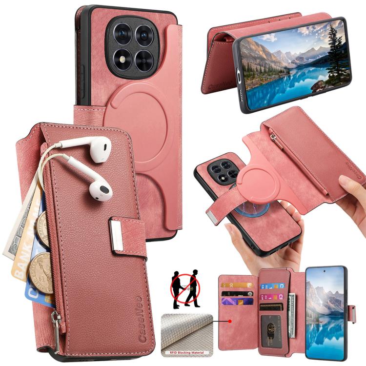 For Redmi Note 15 Pro 4G Global 163.2mm CaseNeo MagSafe RFID Anti-theft Zipper Wallet Retro Leather Phone Case(Pink)
For Redmi Note 15 Pro 4G Global 163.2mm CaseNeo MagSafe RFID Anti-theft Zipper Wallet Retro Leather Phone Case(Pink)