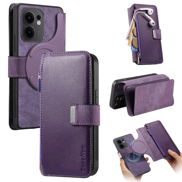 For OPPO Reno13 F CaseNeo MagSafe RFID Anti-theft Zipper Wallet Retro Leather Phone Case(Purple)
For OPPO Reno13 F CaseNeo MagSafe RFID Anti-theft Zipper Wallet Retro Leather Phone Case(Purple)