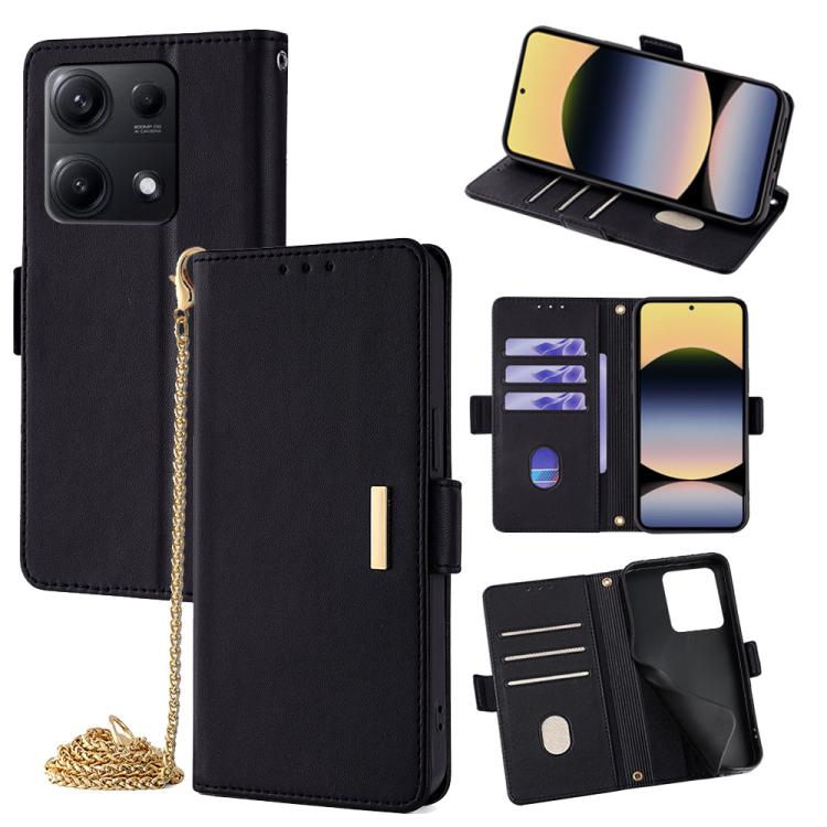 For Redmi Note 14S 4G Crossbody Chain Leather Phone Case(Black)
For Redmi Note 14S 4G Crossbody Chain Leather Phone Case(Black)