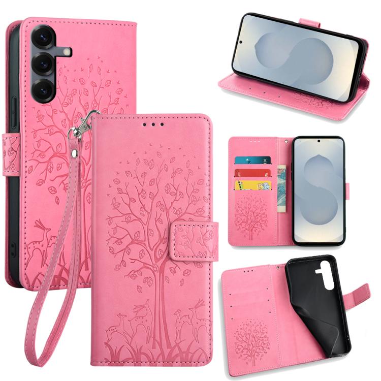 For Samsung Galaxy S25 5G Tree & Deer Embossed Leather Phone Case(Pink)
For Samsung Galaxy S25 5G Tree & Deer Embossed Leather Phone Case(Pink)