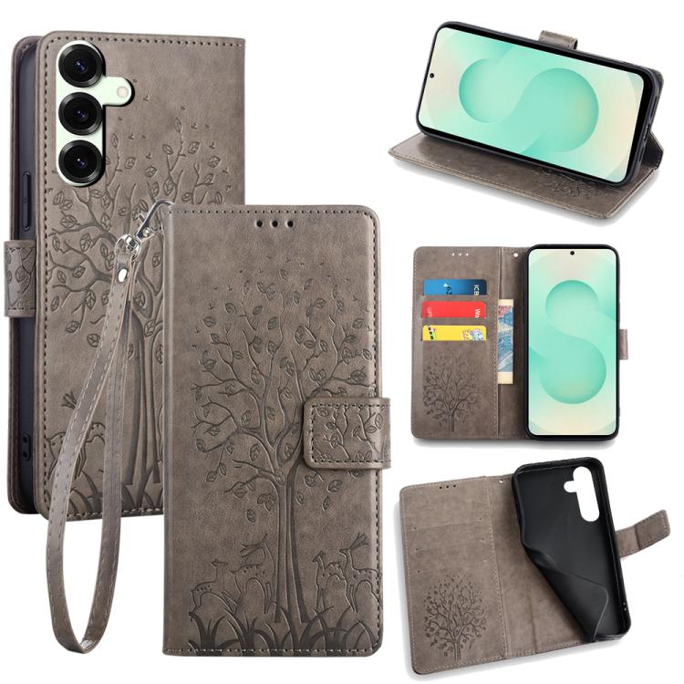 For Samsung Galaxy S25+ 5G Tree & Deer Embossed Leather Phone Case(Grey)
For Samsung Galaxy S25+ 5G Tree & Deer Embossed Leather Phone Case(Grey)