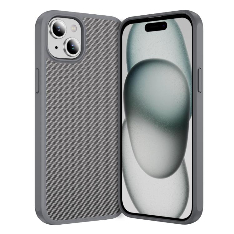 For iPhone 15 Carbon Fiber Texture Skin-feel Acrylic TPU Phone Case(Grey) 
For iPhone 15 Carbon Fiber Texture Skin-feel Acrylic TPU Phone Case(Grey)