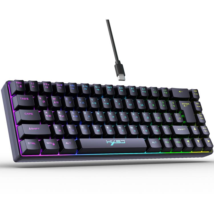 HXSJ V200 Russian Version Wired RGB Backlit Mechanical Keyboard 68 Key Caps, Cable Length: 1.7m(Black)
HXSJ V200 Russian Version Wired RGB Backlit Mechanical Keyboard 68 Key Caps, Cable Length: 1.7m(Black)