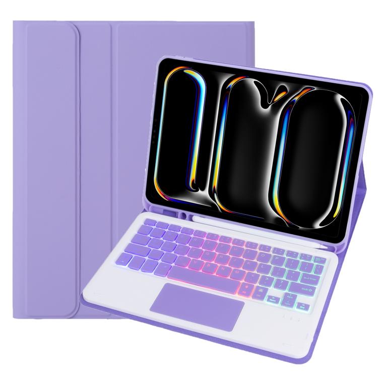 For iPad Pro 11 2024 A13B-AS Backlight Bluetooth Touch Keyboard Leather Tablet Case with Pen Slot(Purple)
For iPad Pro 11 2024 A13B-AS Backlight Bluetooth Touch Keyboard Leather Tablet Case with Pen Slot(Purple)