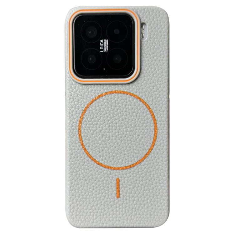 For Xiaomi 15 Pro Thin Circle MagSafe Litchi Grain TPU Phone Case(Grey Orange)
For Xiaomi 15 Pro Thin Circle MagSafe Litchi Grain TPU Phone Case(Grey Orange)