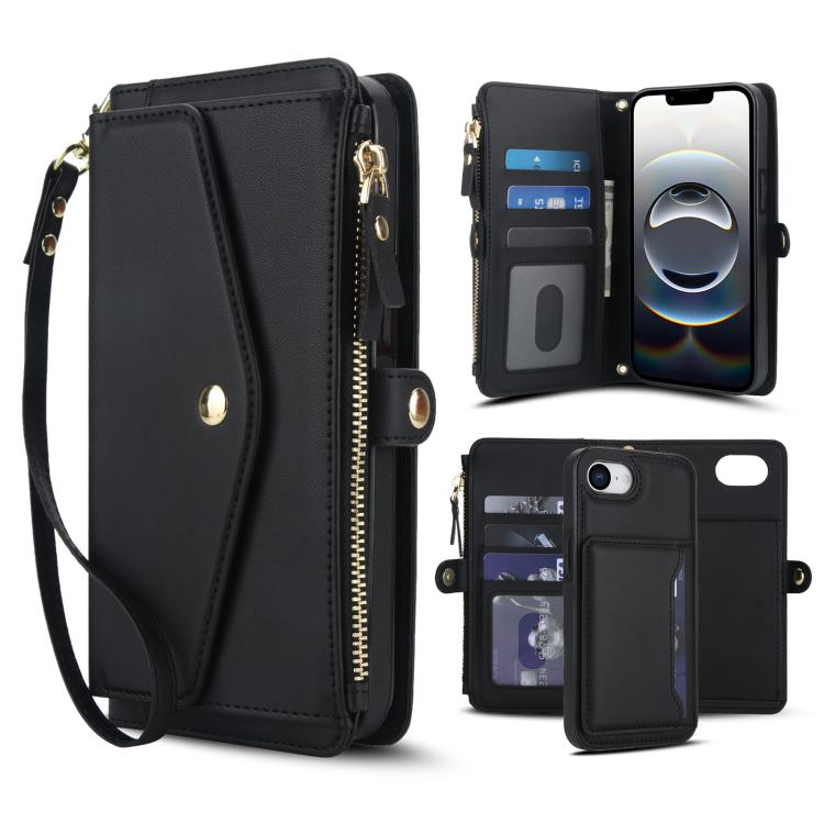 For iPhone 16e Multifunctional Wallet Detachable Leather Phone Case with Lanyard(Black)
For iPhone 16e Multifunctional Wallet Detachable Leather Phone Case with Lanyard(Black)