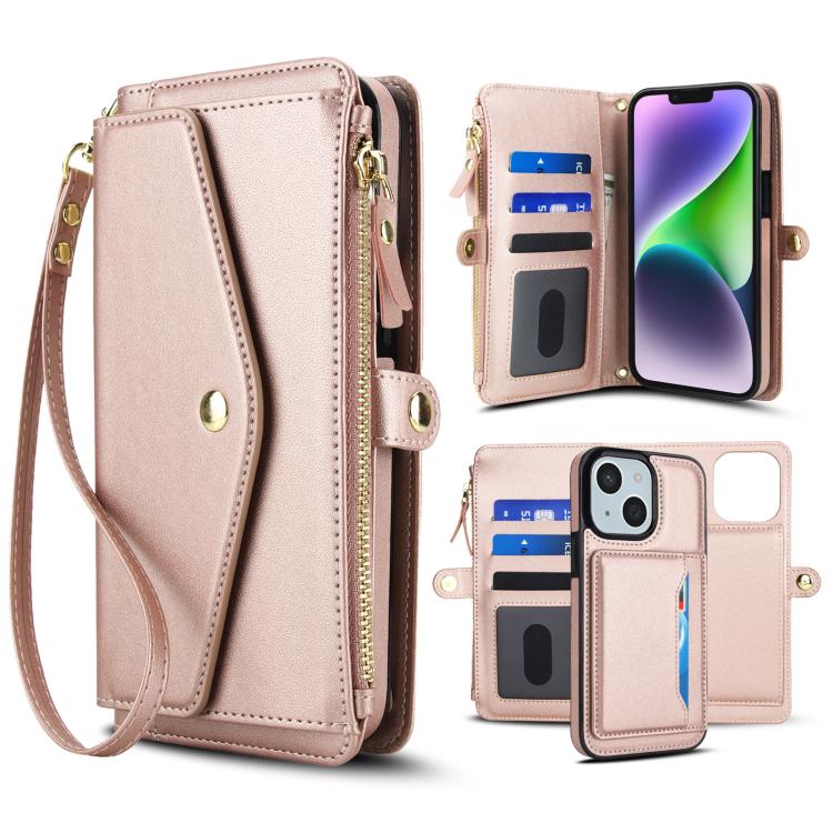 For iPhone 13 Multifunctional Wallet Detachable Leather Phone Case with Lanyard(Rose Gold)
For iPhone 13 Multifunctional Wallet Detachable Leather Phone Case with Lanyard(Rose Gold)