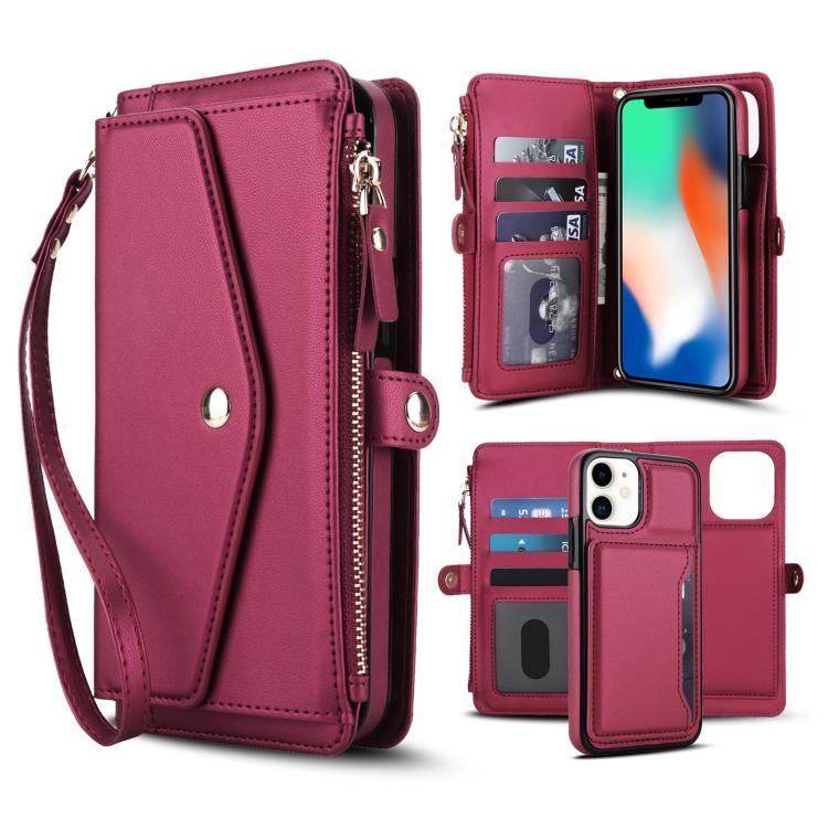 For iPhone 11 Multifunctional Wallet Detachable Leather Phone Case with Lanyard(Red)
For iPhone 11 Multifunctional Wallet Detachable Leather Phone Case with Lanyard(Red)