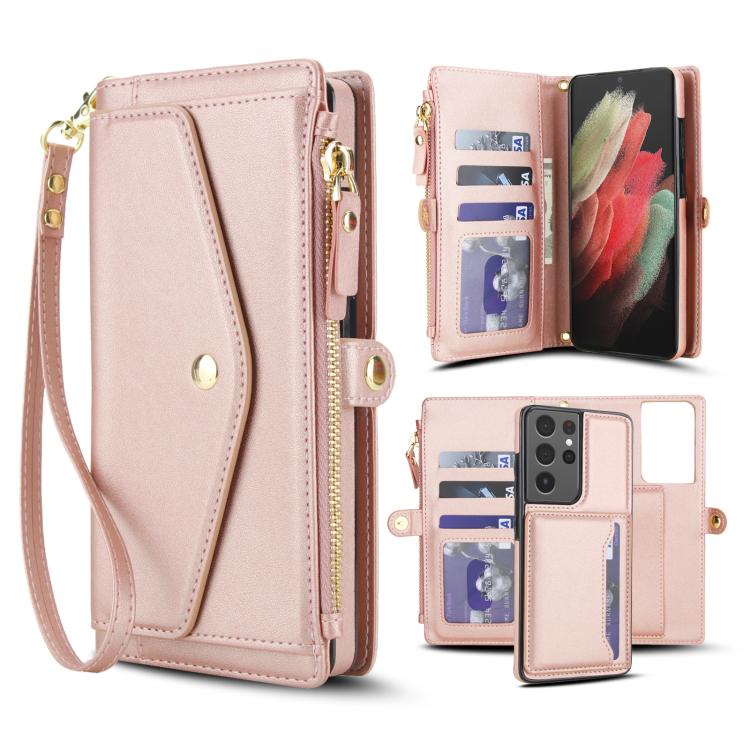 For Samsung Galaxy S21 Ultra 5G Multifunctional Wallet Detachable Leather Phone Case with Lanyard(Rose Gold)
For Samsung Galaxy S21 Ultra 5G Multifunctional Wallet Detachable Leather Phone Case with Lanyard(Rose Gold)